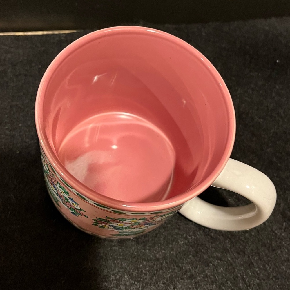 Vintage Flowers Inc. Balloons “Peaches” Floral Bouquet Pink and White Mug - Picture 5 of 10